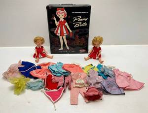 lot 132 image: 1960s Penny Brite Dolls, Clothes & Carrying Case (VERY CLEAN)