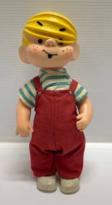 lot 158 image: 1950s Dennis The Menace Doll Swivel Head Soft Plastic (VERY CLEAN)