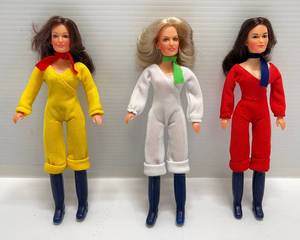 lot 166 image: 1977 Charlies Angels Action Figure Dolls (DATE WRITTEN ON BACK OF OUTFITS)