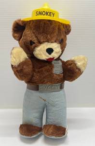 lot 197 image: 1960s Ideal Smokey The Bear Plush Toy With Hat, Belt & Badge