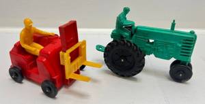lot 207 image: Vintage Auburn Rubber Brand Toys Including Tractor & Forklift