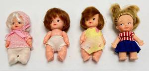 lot 233 image: 1966 Uneeda Doll Co. Baby Peewee 4 Dolls (VERY CLEAN)