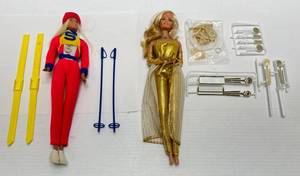 lot 248 image: 1980s Mattel Golden Dreams Barbie & 1974 Gold Medal Barbie