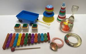 lot 250 image: Misc. Vintage Toys And Baby Toys
