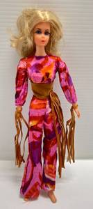 lot 269 image: 1968 Mattel Barbie Doll Live Action Hippie With Rooted Lashes (Arms & Legs Good)
