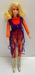 lot 270 image: 1968 Mattel Barbie Doll Live Action PJ Hippie Blonde TNT Head, Rooted Lashes (Arms & Legs Good)