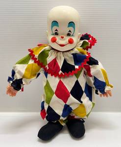 lot 299 image: 1965 Mattel Pull String Talking Patootie Clown Doll (Creepy) Voice Box Not Working