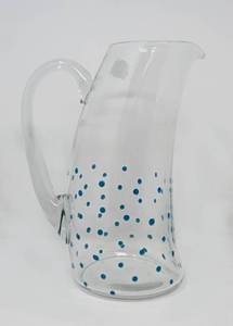 lot 10 image: Vintage 7 piece Blue Dot Drinking glass set  functional art
