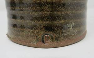 lot 178 image: Brown Peter Leach Vase (stamped) (7x3)