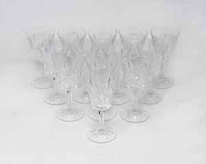 lot 92 image: 11 Crystal Wine Glasses  2 crystal water glasses