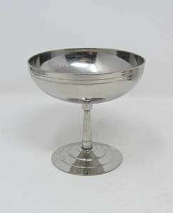 lot 93 image: 4 Stainless Art Deco Champagne Coupes  Letang Remy  France
