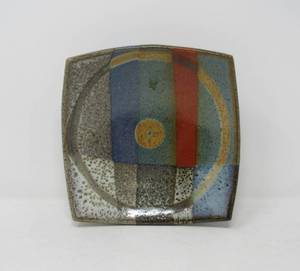 lot 120 image: Footed Square Ceramic Platter
