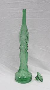 lot 144 image: Vintage Chianti Decanter (green glass woman figure with original top)