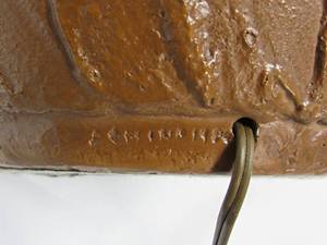 lot 148 image: Designer signed SMind Lamps  2 Clay Pottery Table Lamps  Danish