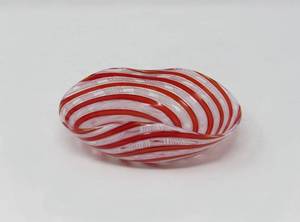 lot 158 image: Glass Murano (Latticinowhite caning) Dish