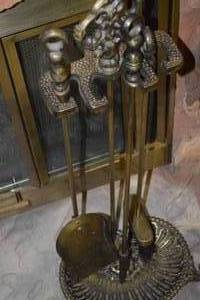 lot 18 image: Decorative Fireplace Toolset - Poker, Dust Pan, Brush