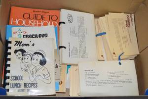 lot 34 image: Box of Assorted Vintage Recipe Books and Manuals