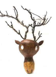 Interesting Carved Gourd Moose Wall Sculpture
