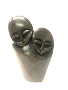 Hand Carved African Shona Stone Sculpture of a Couple