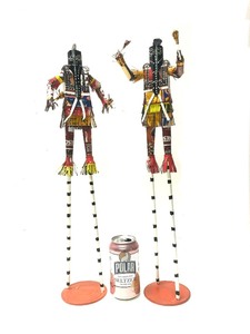 Mali Folk Art Dancing Figures Made From Product Packaging