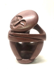Hand Carved African Stone Seated Figure