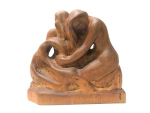 Excellent Mid Century Sculptural Wood Carving