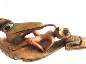 Excellent Hand Carved Contemporary Northwest Coast Rattle