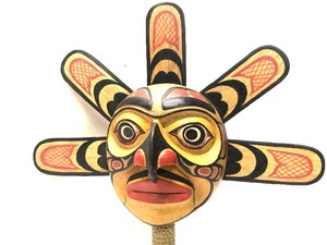 Hand Carved Northwest Coast Hawk Rattle