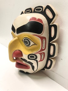 Hand Carved Northwest Coast Hawk Mask