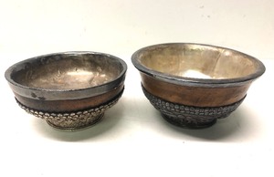 2 Old Tibetan Silver Ceremonial Cups