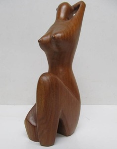 Mid Century Carved Figural Nude Sculpture