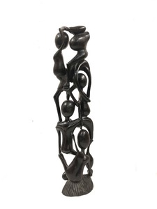 Vintage Carved African Abstract Figural Ladder Family Carving