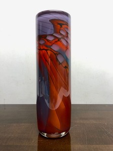 Beautiful Large Signed STEVEN MAIN Art Glass Vase #2