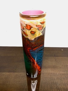 Beautiful Large Signed STEVEN MAIN Art Glass Vase #3