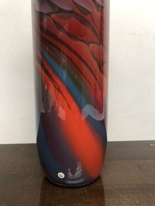 Beautiful Large Signed STEVEN MAIN Art Glass Vase #4