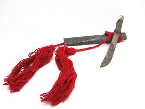 Ornate Chased Moroccan Dagger wAntler Handle