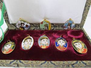 Set of Vintage Chinese Cloisonne Pendants