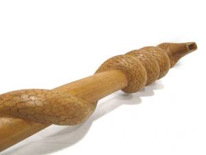 Vintage Hand Carved Cobra Snake Walking Stick  Staff