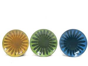 Great Set of Mid Century Enameled Metal Plates