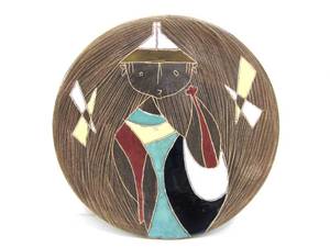 Excellent Set of 4 Mid Century Ceramic Art Pottery Plates - Ceramicas Cases