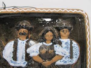 Signed Vintage Terra Cotta Art Pottery Wall Plaque
