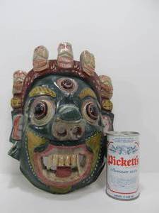 Old Carved Wood Tibetan Ceremonial Mask