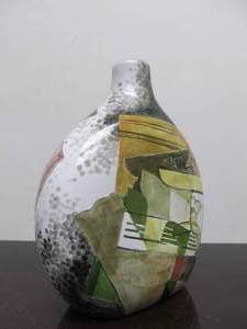 Vintage Modernist Russian Terra Cotta Art Pottery Vase