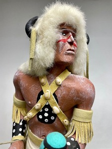 Very Nice Large Hand Carved Native American Buffalo Dancer Kachina Doll by Jimmie Homer