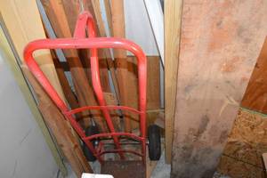 lot 27 image: 2 Wheel Dolly and Wood Materials