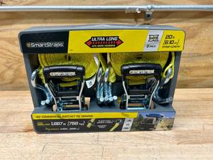 SMARTSTRAPS Pack of 2- 20 ft Commercial Ratchet Tie Downs