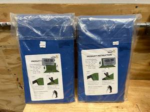 ISSUNTEX Lot of 2- 5X7 ft Background Muslin Backdrop, Photo Studio, Collapsible High Density Screen for Video Photography and Television-BlueGreen