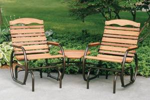 IRON GROVE Outdoor Country Garden Hardwood Tete-a-Tete Glider