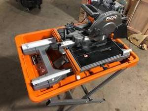 RIDGID 12 Amp 8 in. Blade Corded Wet Tile Saw with Extended Rip  Customer Returns See Pictures