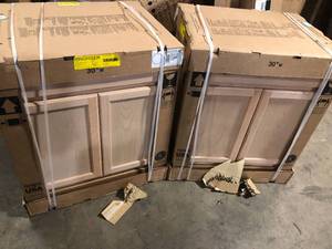 Lot of 2 Kitchen  Cabinets Various Sizes and Conditions   Customer Returns See Pictures